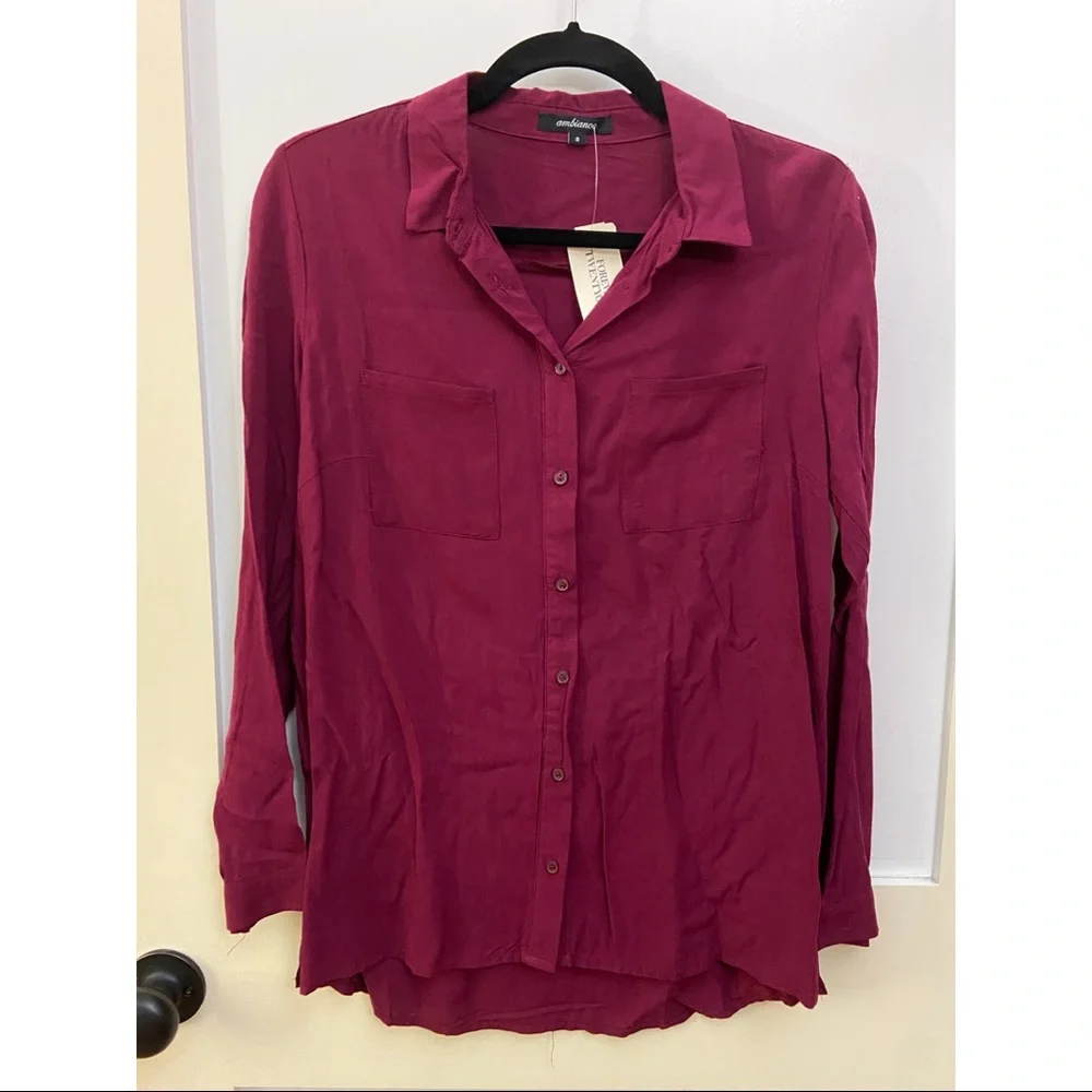 Raspberry Button Down Shirt - Picture 1 of 3